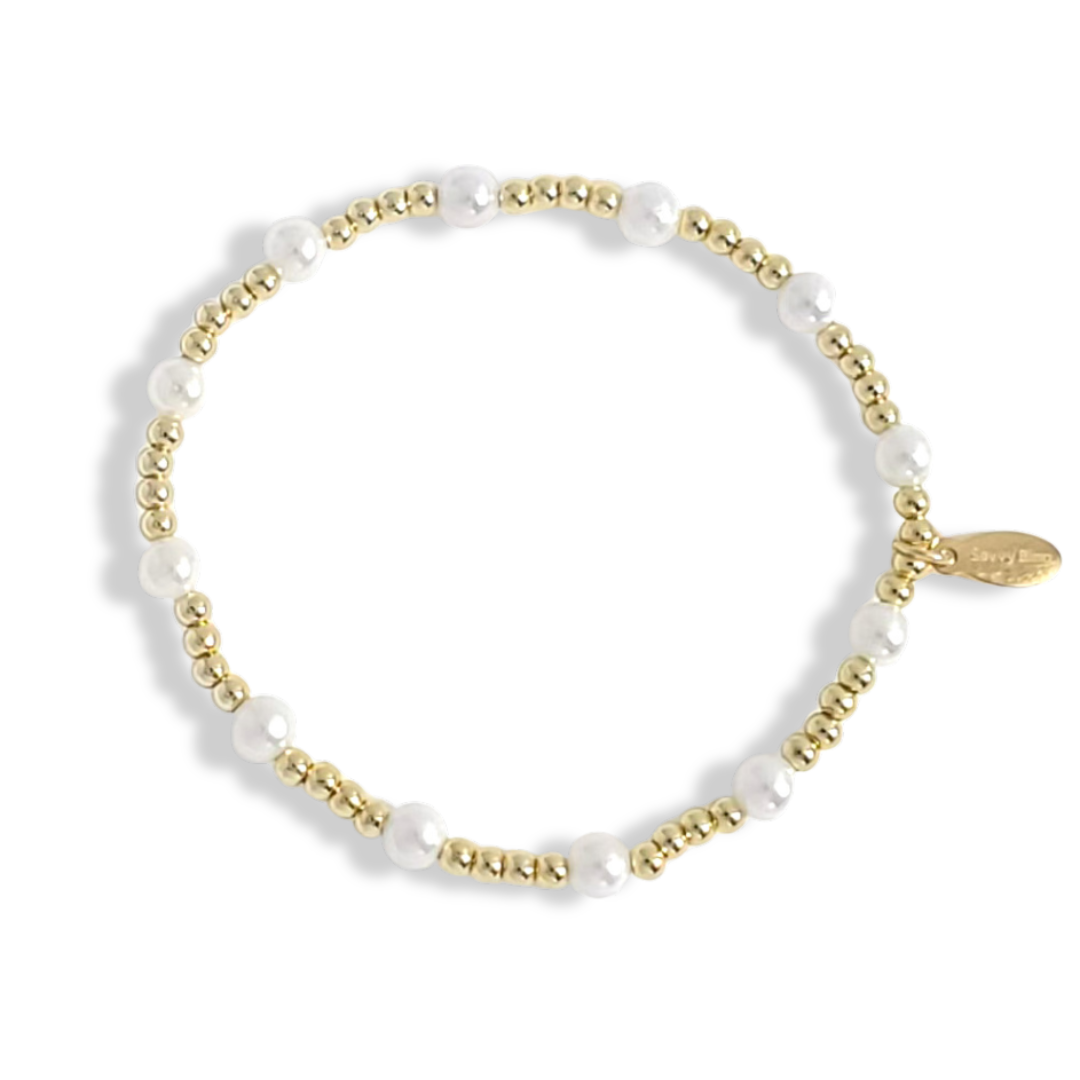Pearl and Gold Filled Beaded Bracelets