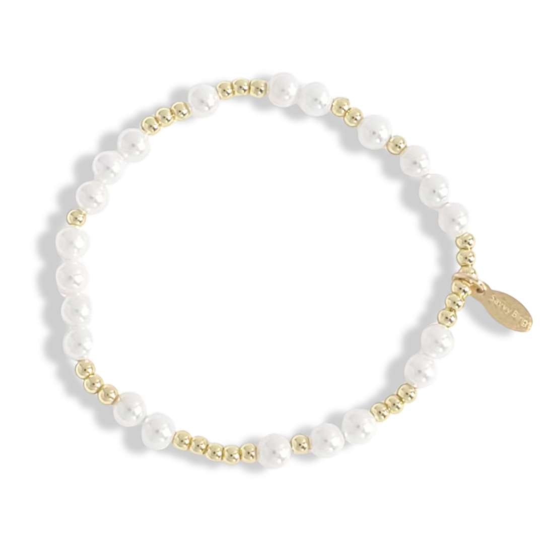 Pearl and Gold Filled Beaded Bracelets