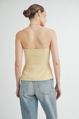Button Down Bustier Tube Top