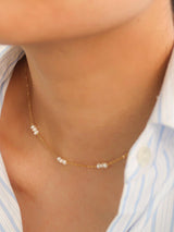 18K Non-Tarnish Petite Pearl Choker