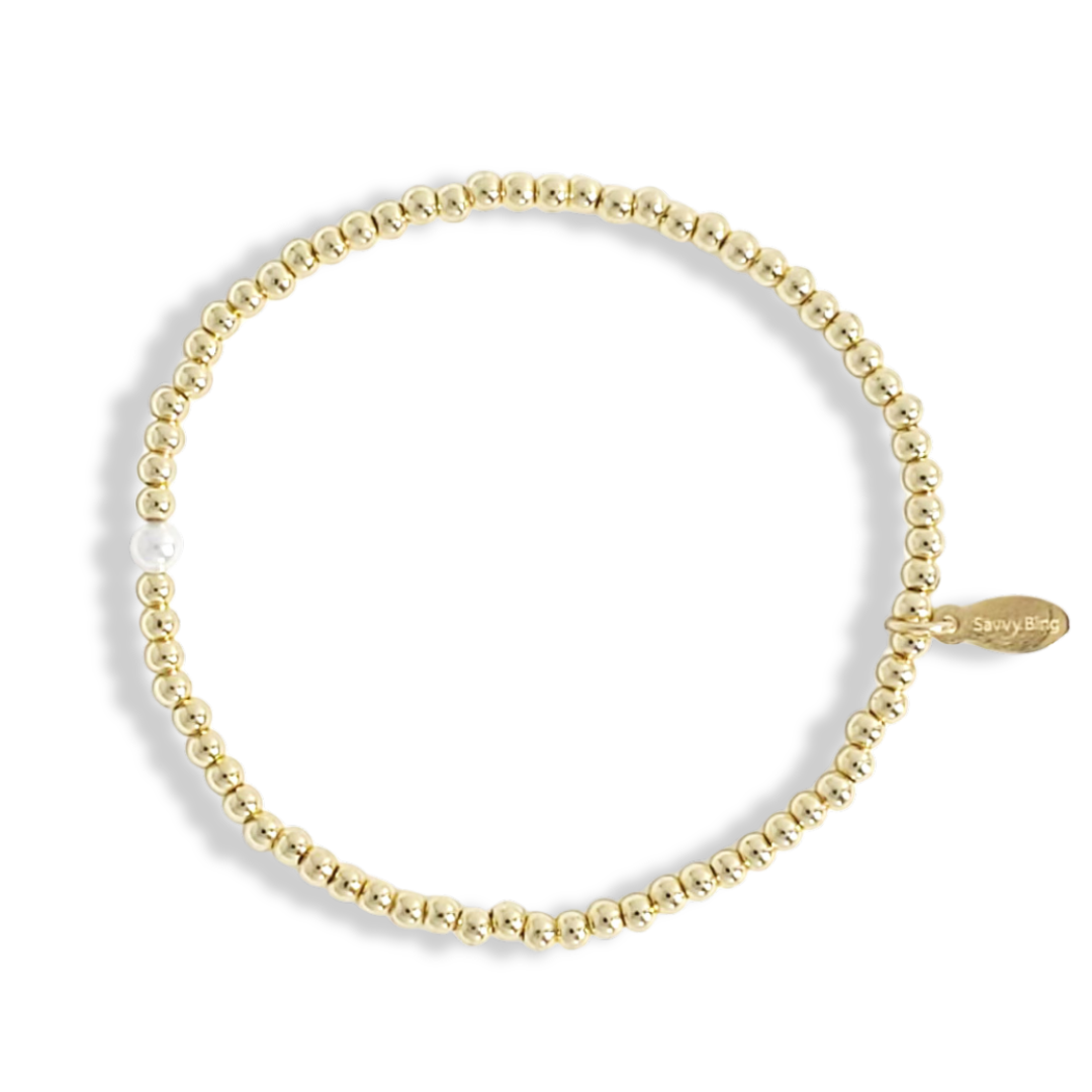 Pearl and Gold Filled Beaded Bracelets