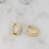 Oval Pavé Huggies