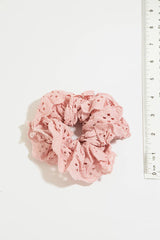2 Piece Embroidered Flower Scrunchie Set