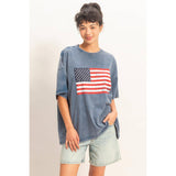 Mineral Washed Flag Graphic Tee