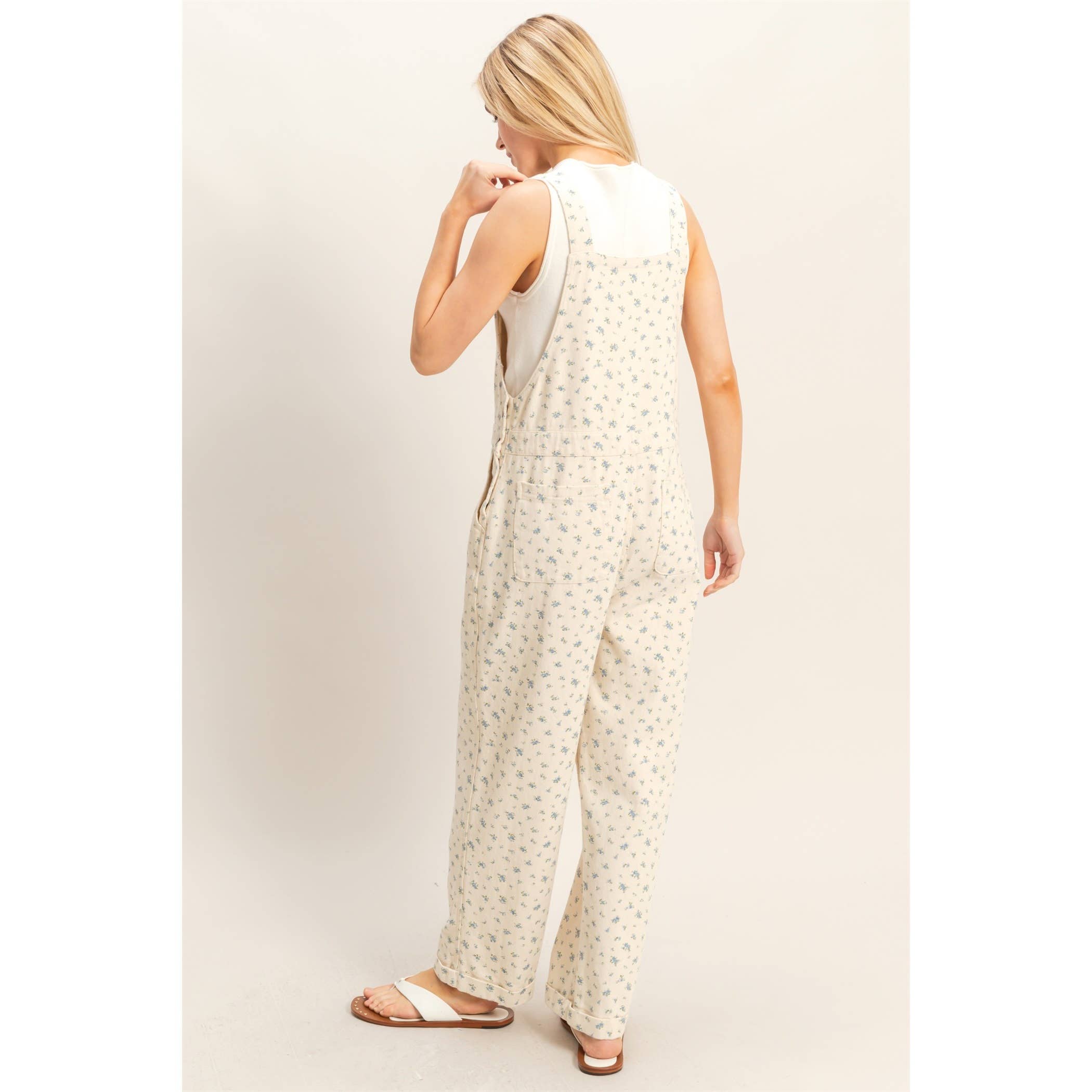 Floral Patterned Overalls