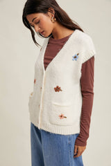 Floral Embroidered Vest