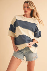 Polly Color Block Top Tee Shirt