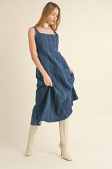 Paneled Denim Dress