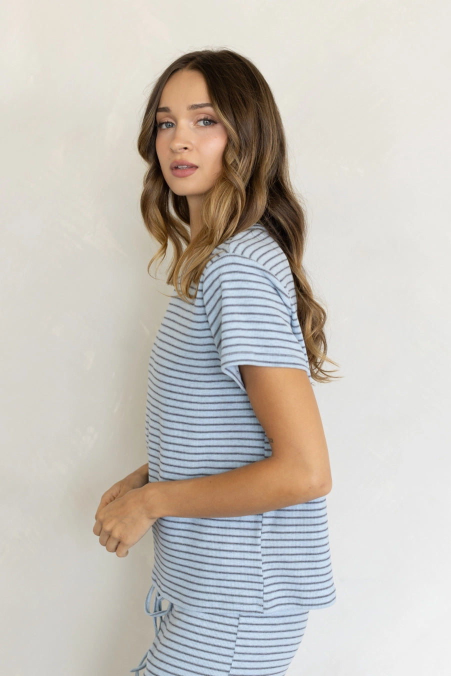 Brushed Striped Top - Set
