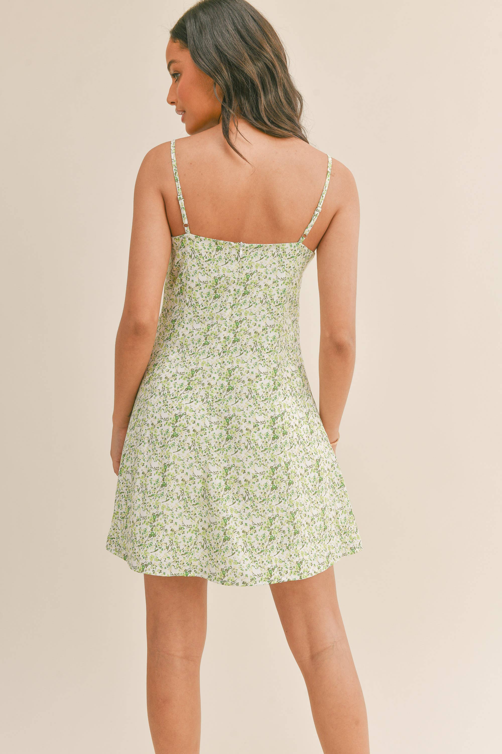 Green Floral Mini Dress