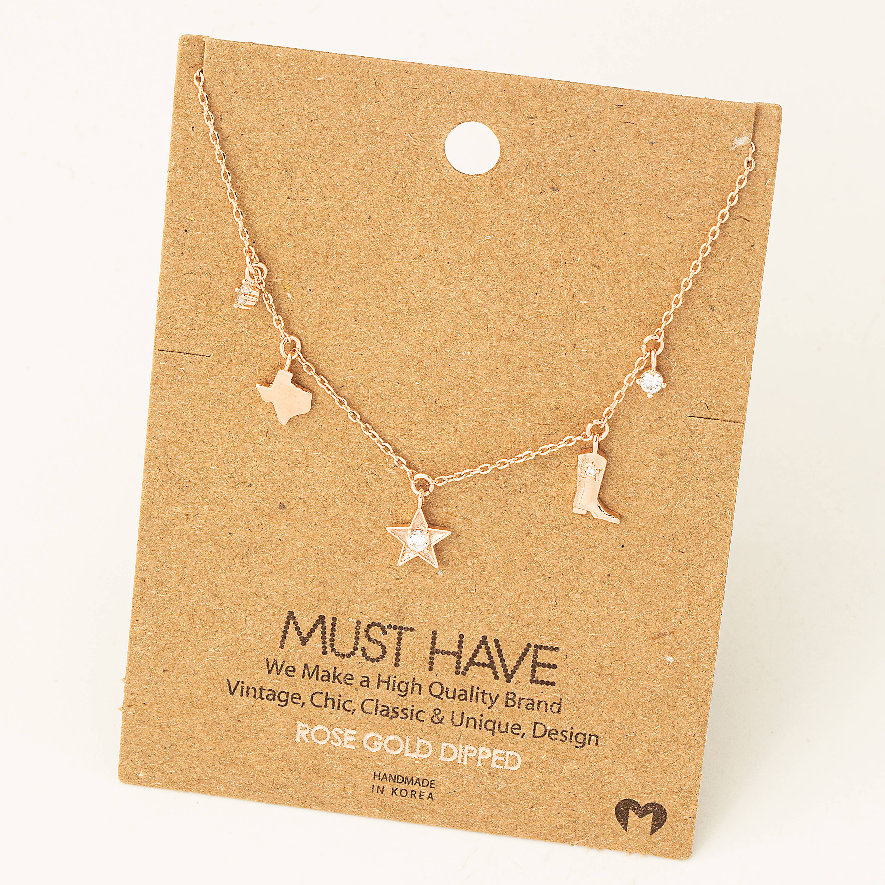 Texas Star Boots Station Necklace