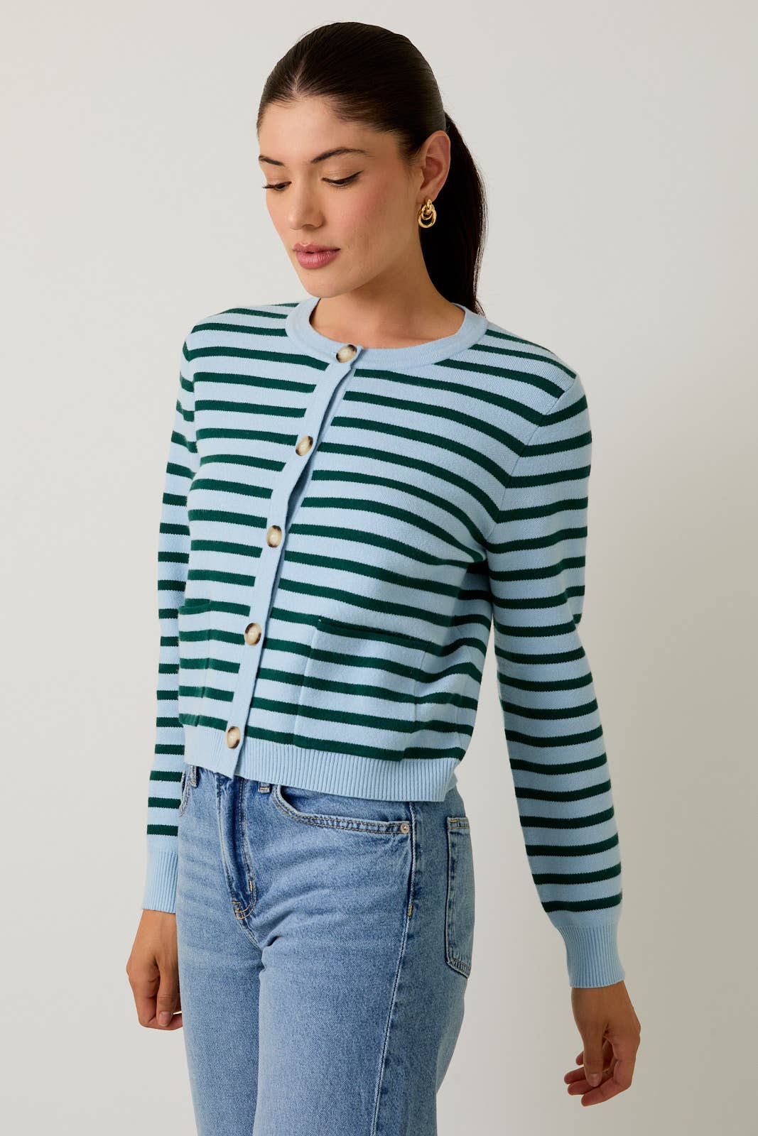Kerri Stripe Sweater Cardigan