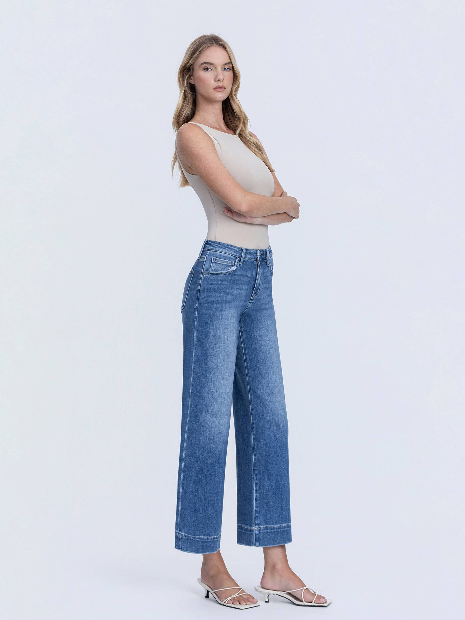 Crop Wide Leg Trouser Pant