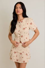 Floral Twill Top