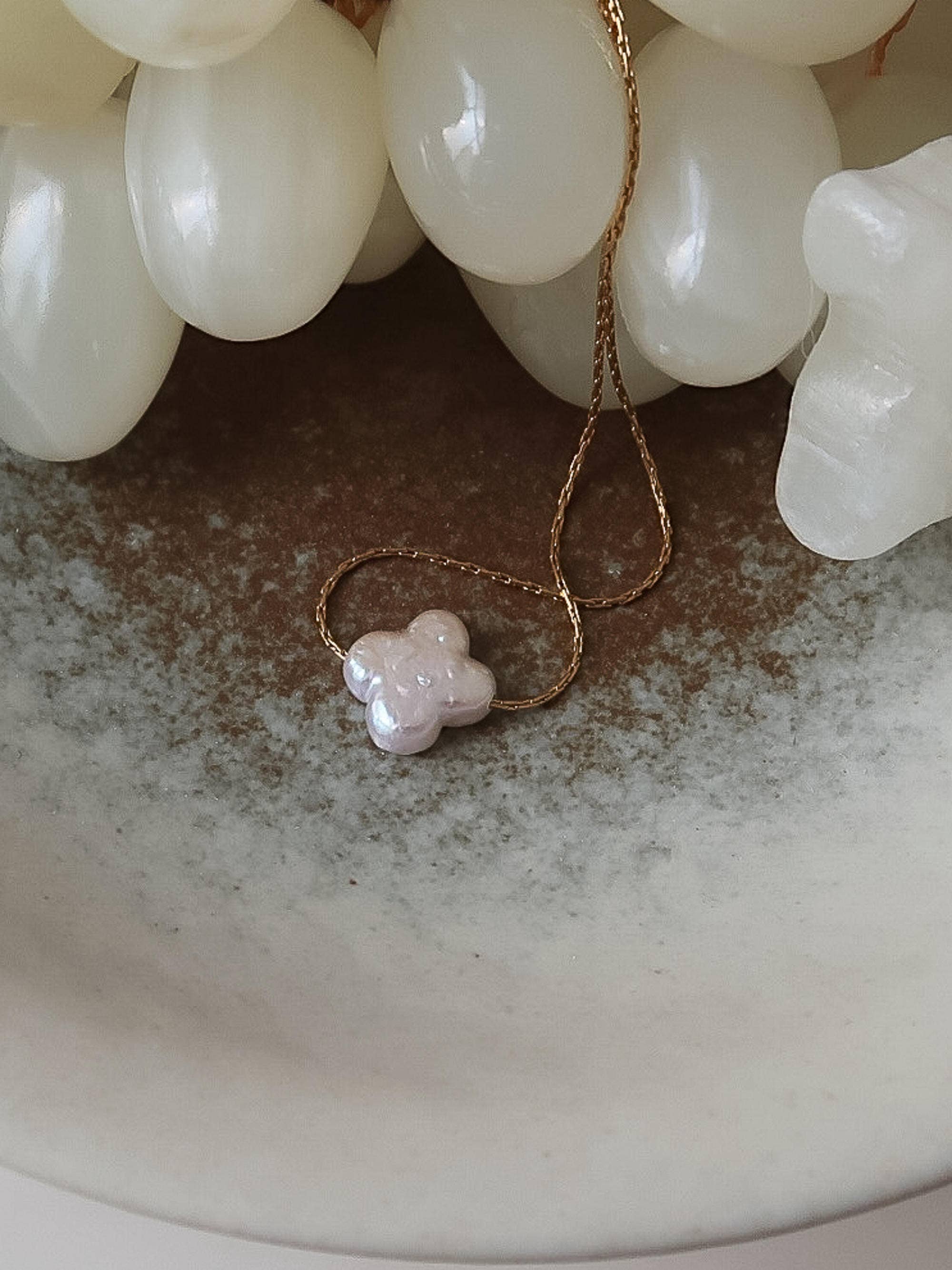 18K Gold Non-Tarnish Freshwater Pearl Necklace