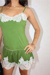 Basil Lace Trim Top