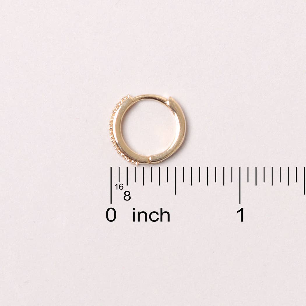 14K Gold-Dipped Paved Hoop Earring