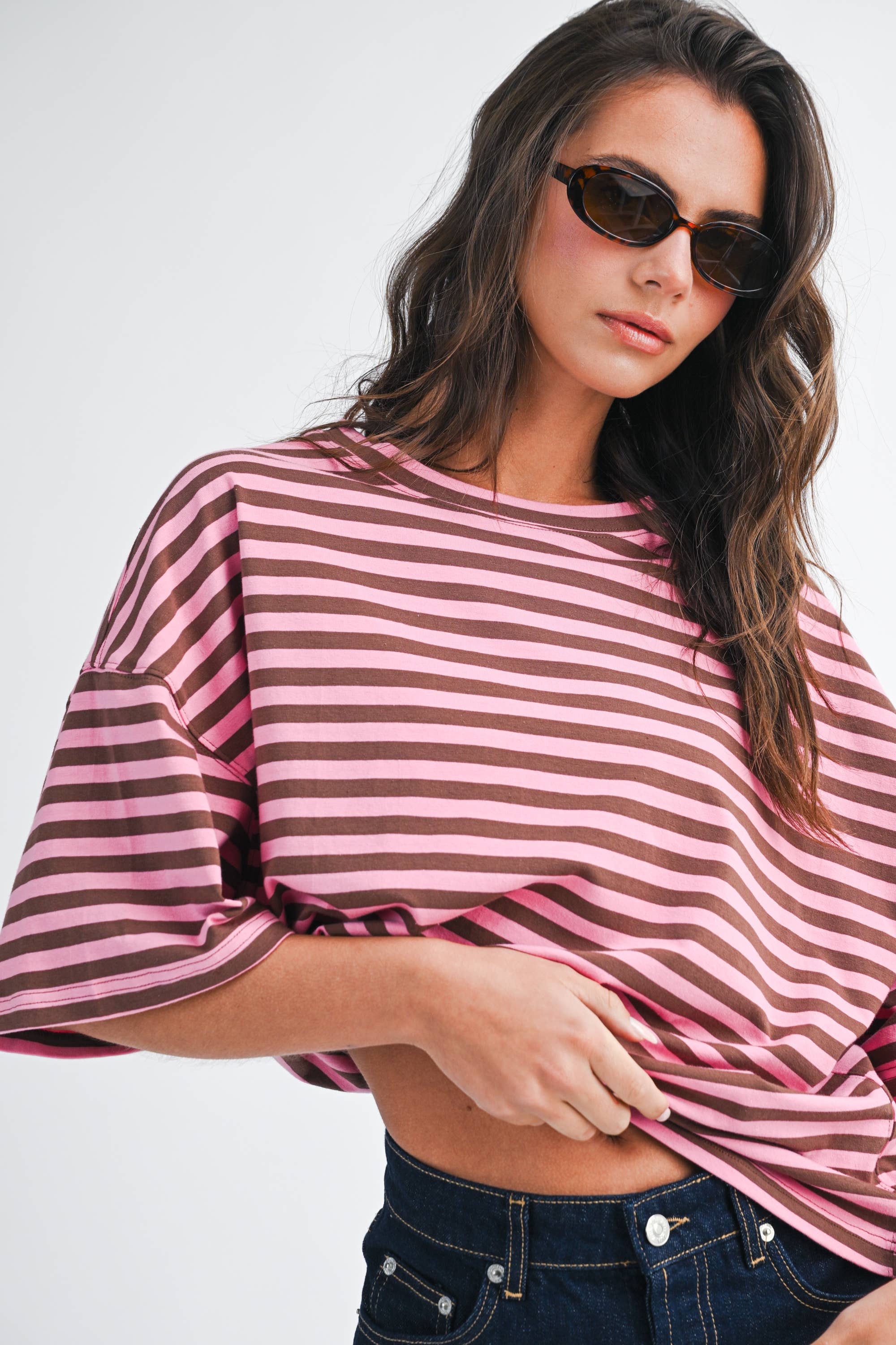 Oversized Stripe Boyfriend Tee