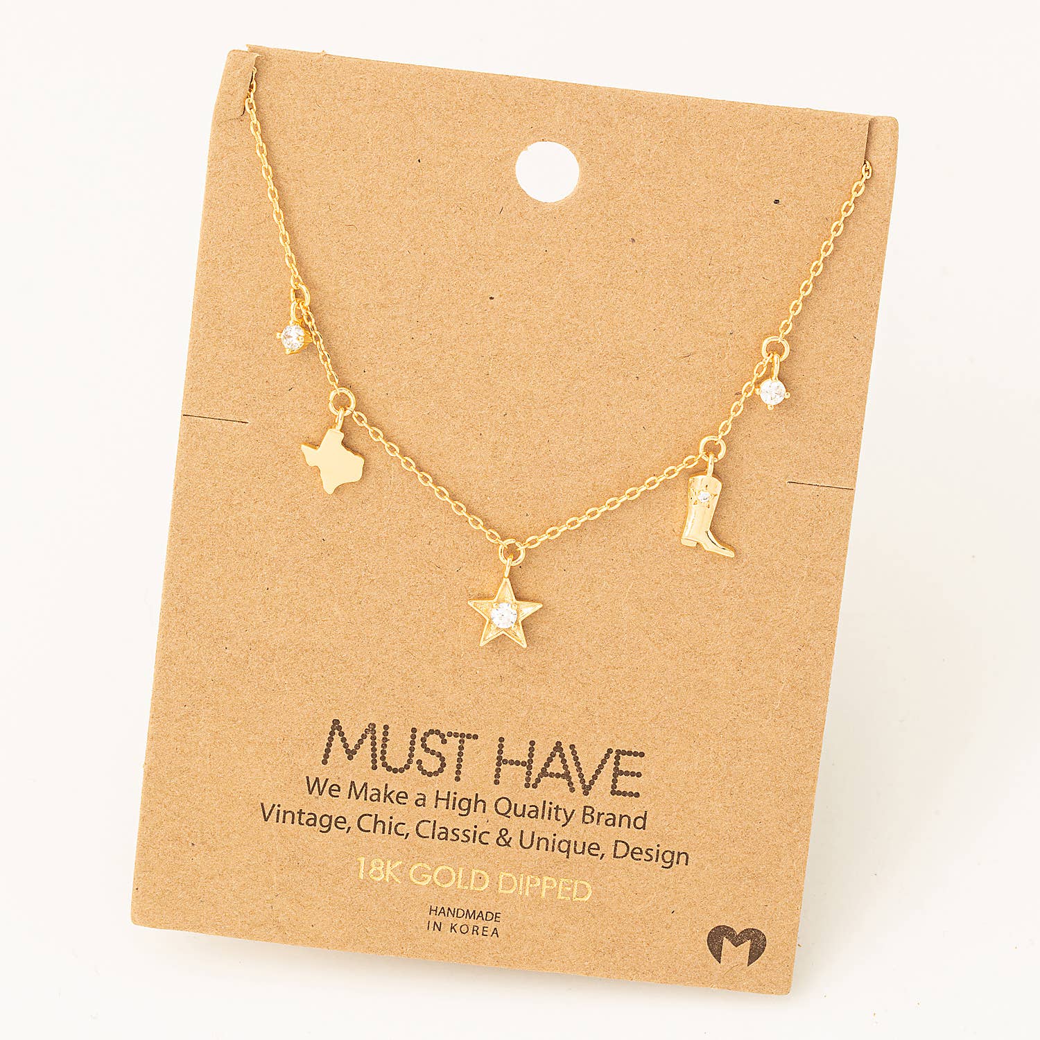Texas Star Boots Station Necklace