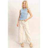 Smocked Sleeveless Top