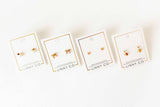 Screwback Stud Earrings - Violet Heart
