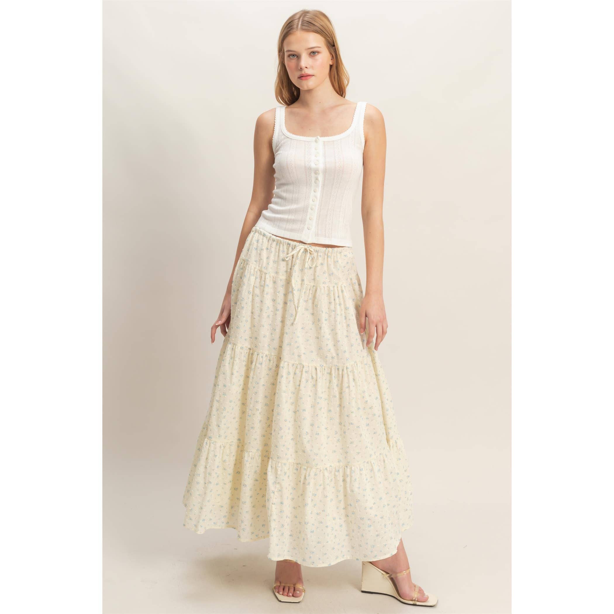 Button Front Ribbed Tank Top