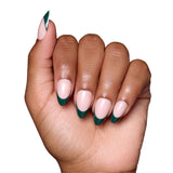 Château Press-On Nails | Green French Tip | Short Almond