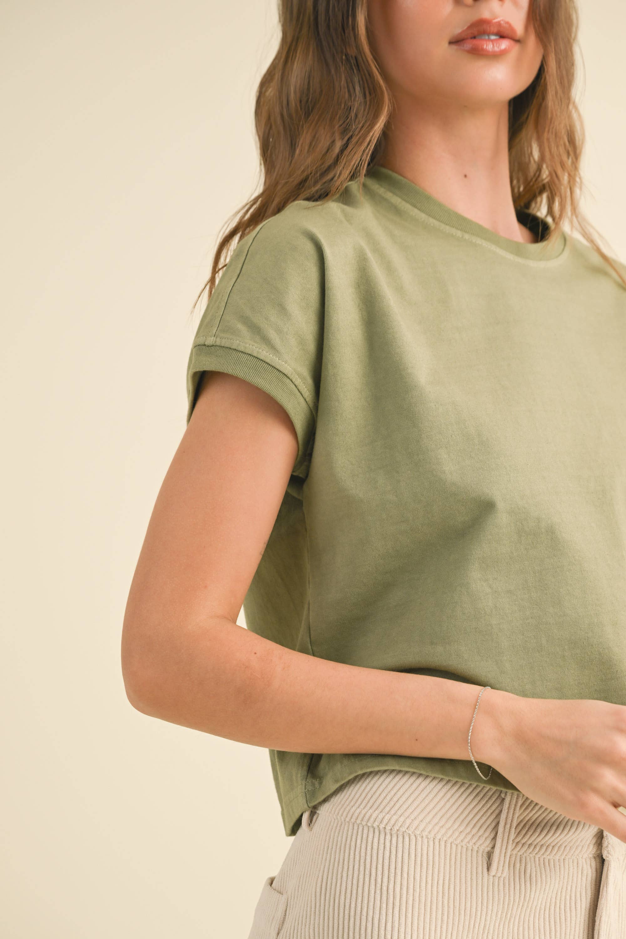 Washed Short Sleeve Top