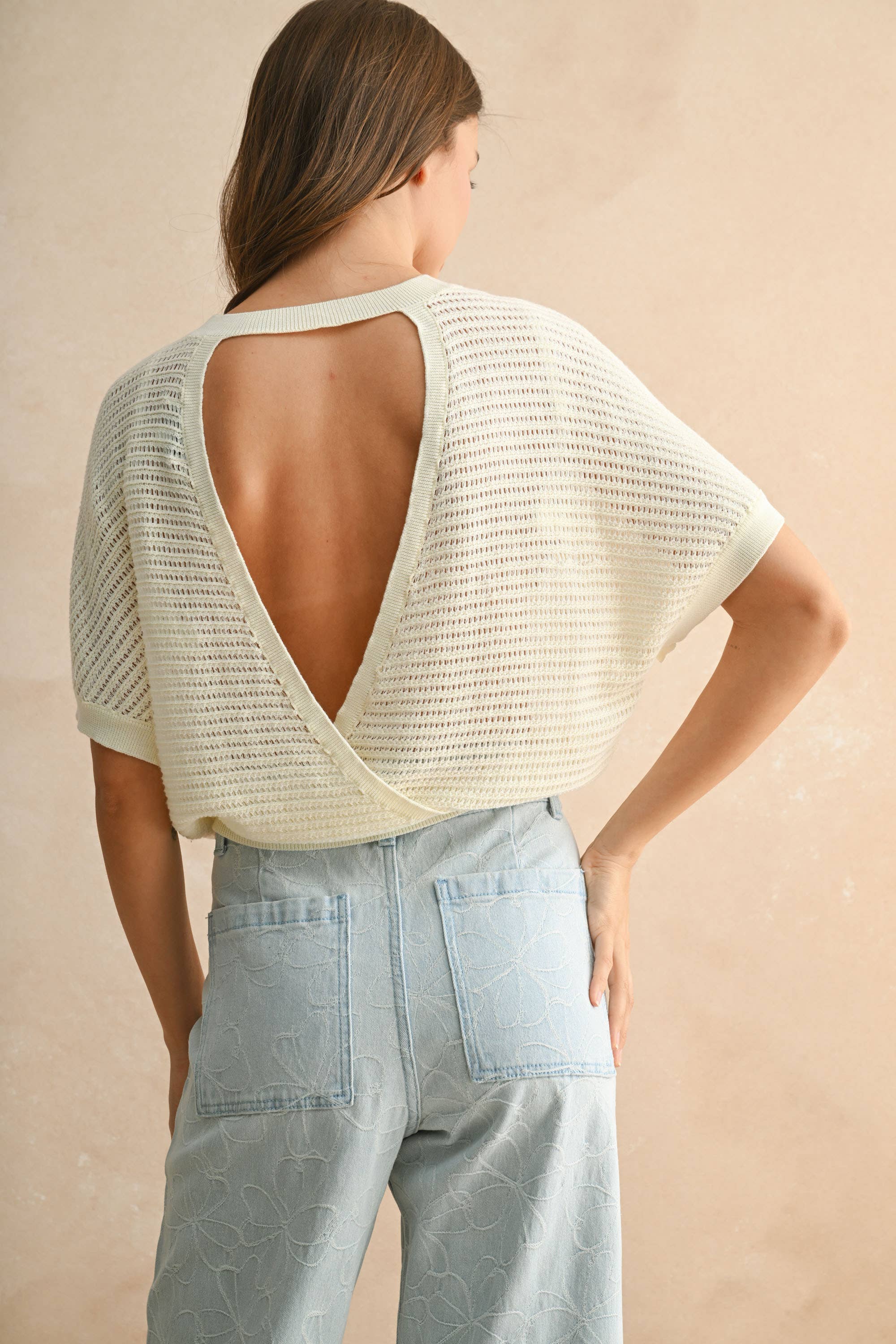 Knitted Back Detail Top