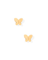 Screwback Stud Earrings - Billie Butterfly - Gold