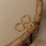 Willow Diamond Dangle Hoops