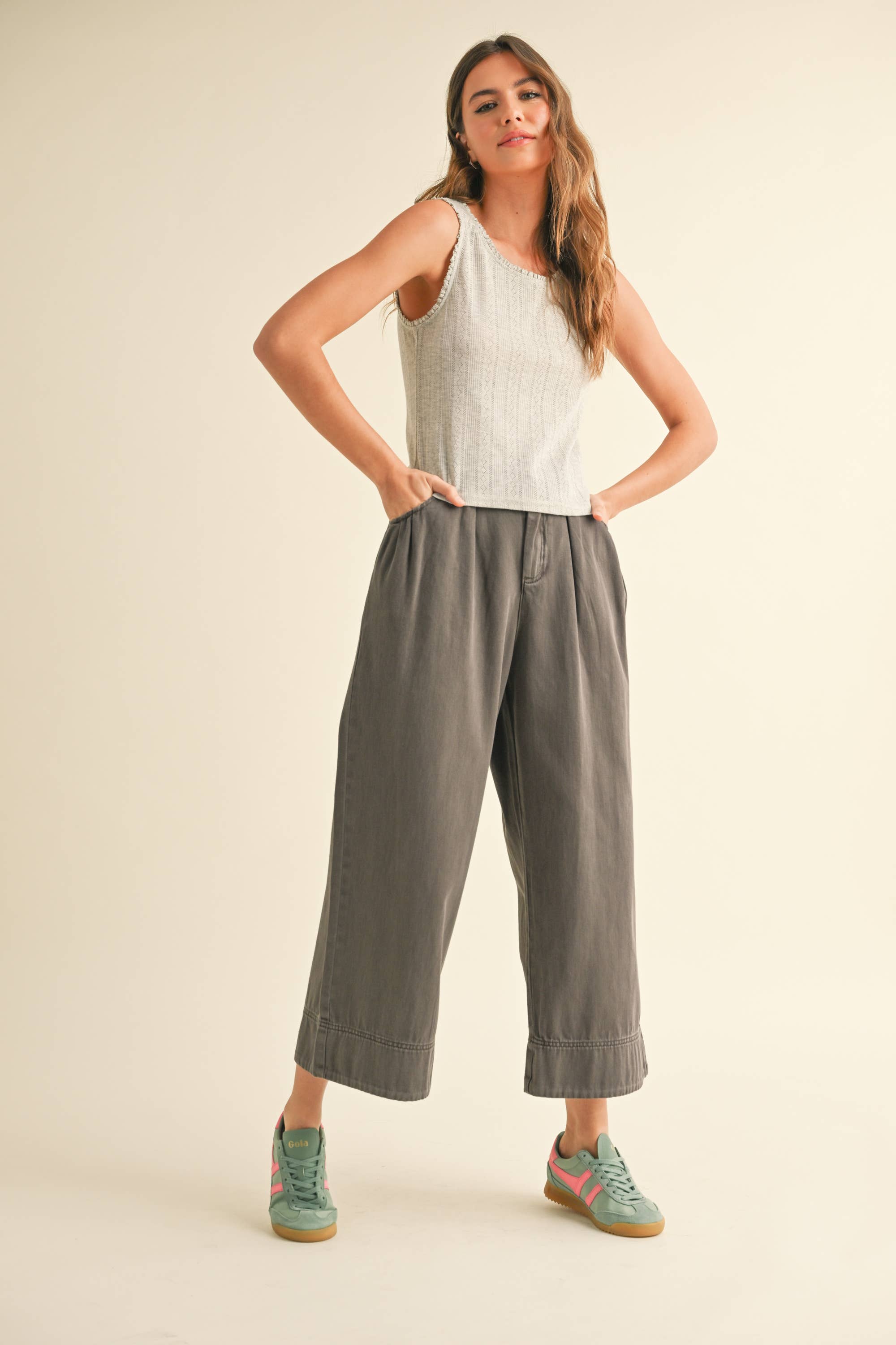 Pointelle Mini Ruffle Top