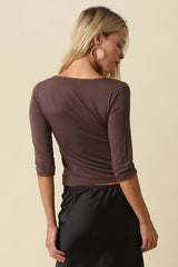 Mia Surplice V-Neck Knit Top
