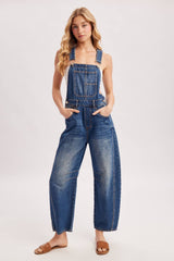 Denim Barrel Overalls