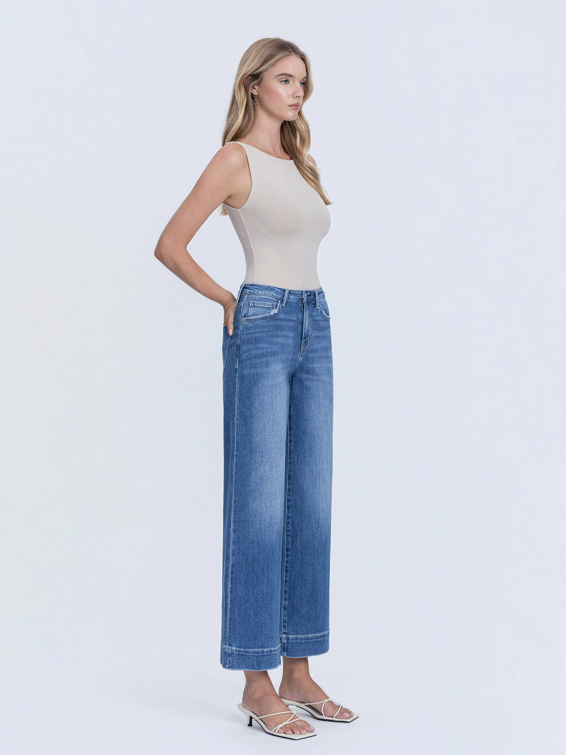 Crop Wide Leg Trouser Pant