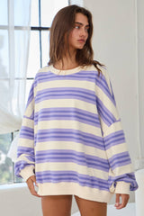 Coastal Striped Oversized Pullover