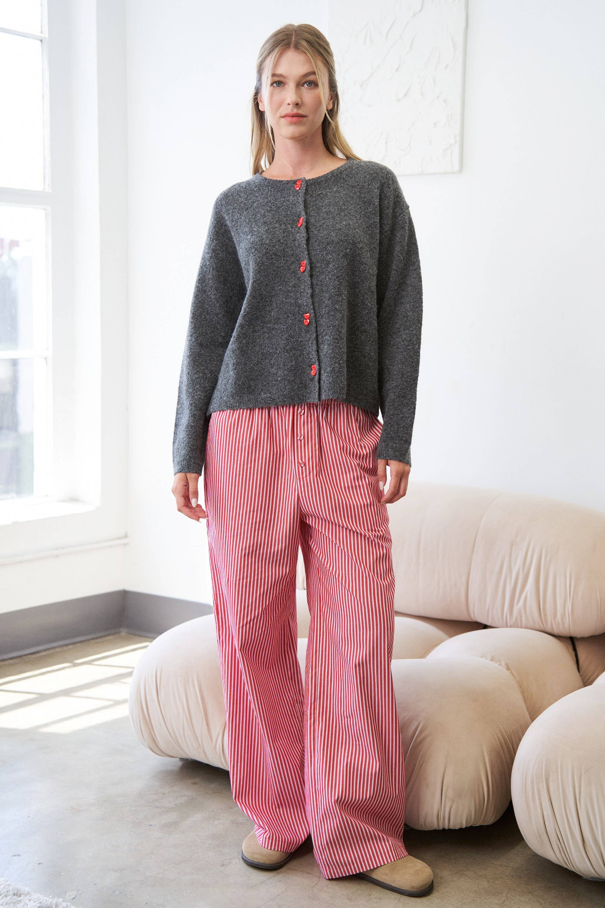 Red Ruby Stripe Pants