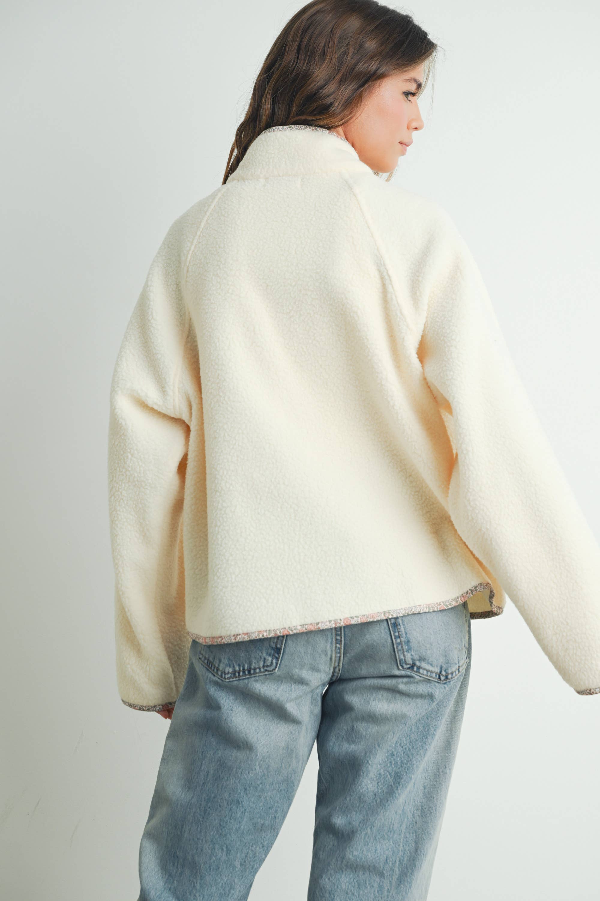 Cozy Snap Neck Fleece Jacket