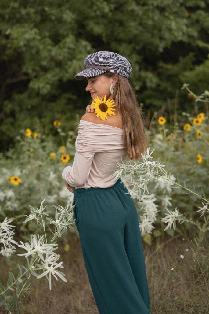 Off The Shoulder Top Khaki