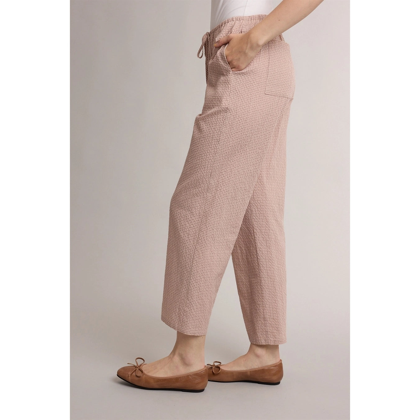 Plaid Woven Drawstring Pants