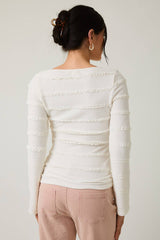 Bell Sleeve Brushed Lace Top