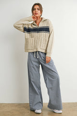Loose-Fit Adjustable Tie-Front Pants