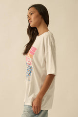 Soleil Beach Distressed Oversize Graphic Tee