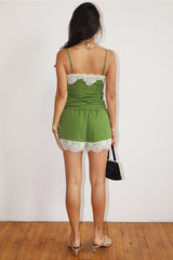 Basil Lace Trim Top