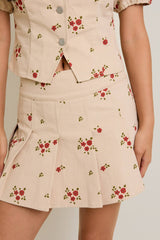 Floral Twill Mini Skirt