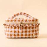 Glam & Go Quilted Cosmetic Bag-Maple Gingham