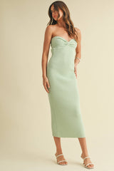 Knit Strapless Midi Dress