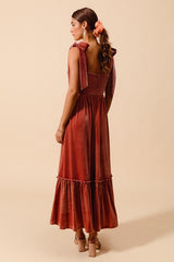 Velvet Ribbon Strap Dress