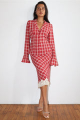 Plaid Button Down Blouse