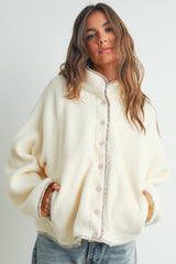 Cozy Snap Neck Fleece Jacket